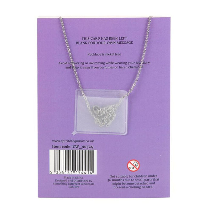 Amethyst Crystal Moon Necklace on Greeting Card - The Gift Cabin UK