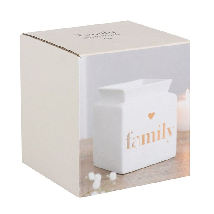 White Family Cut Out Oil Burner - The Gift Cabin UK