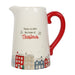 17cm Christmas Village Ceramic Flower Jug - The Gift Cabin UK