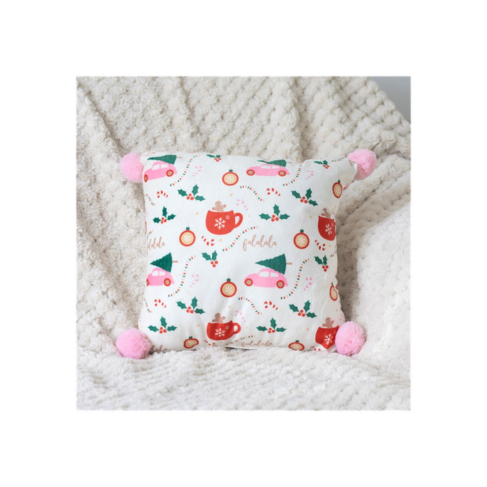 Square Sugarplum Fun Christmas Print Cushion - The Gift Cabin UK