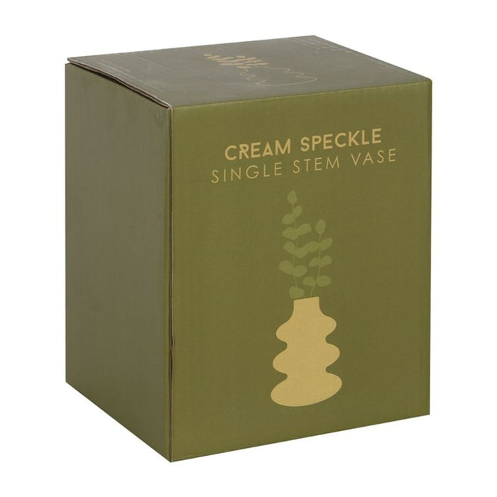 Cream Speckle Single Stem Vase - The Gift Cabin UK