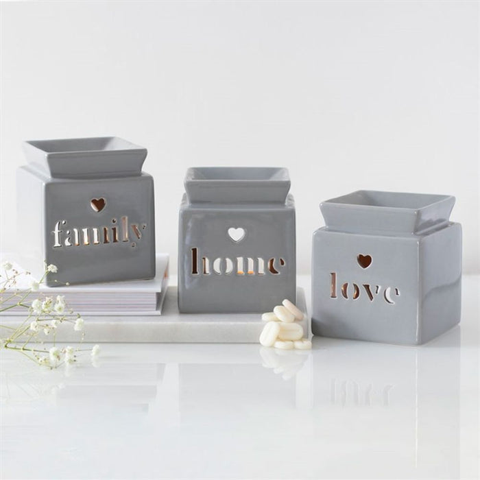 Grey Love Cut Out Oil Burner - The Gift Cabin UK