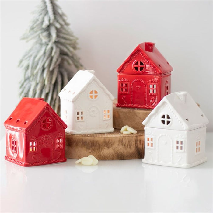 White Gingerbread House Tealight Holder - The Gift Cabin UK