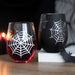 Set of 2 Spider and Web Stemless Wine Glasses - The Gift Cabin UK