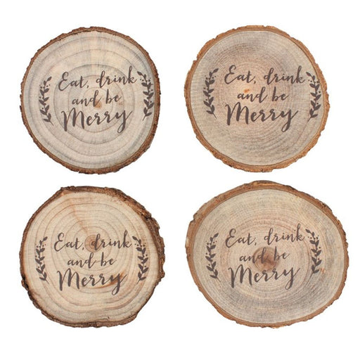 Set of 4 Printed Log Coasters - The Gift Cabin UK