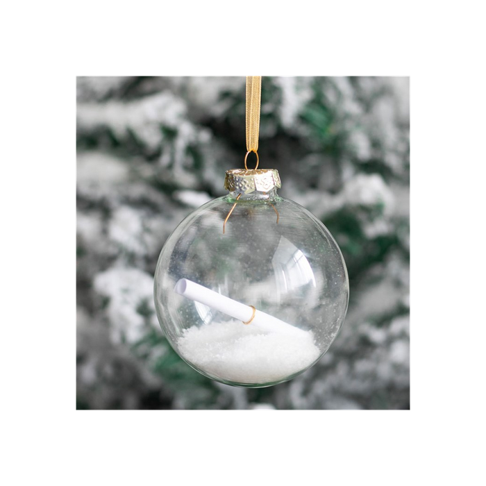 Christmas Wish Hanging Glass Bauble - The Gift Cabin UK