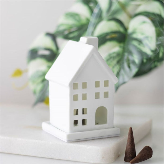 White House Incense Cone Holder - The Gift Cabin UK