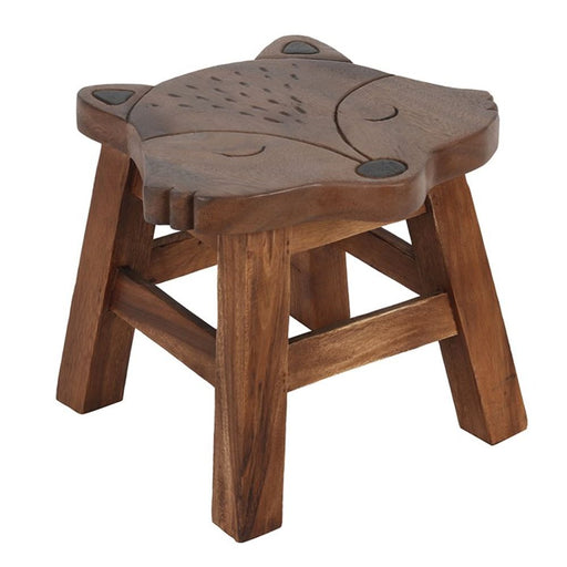 26cm Children's Wooden Fox Stool - The Gift Cabin UK