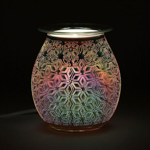 3D Geometric Flower Light Up Electric Oil Burner - The Gift Cabin UK