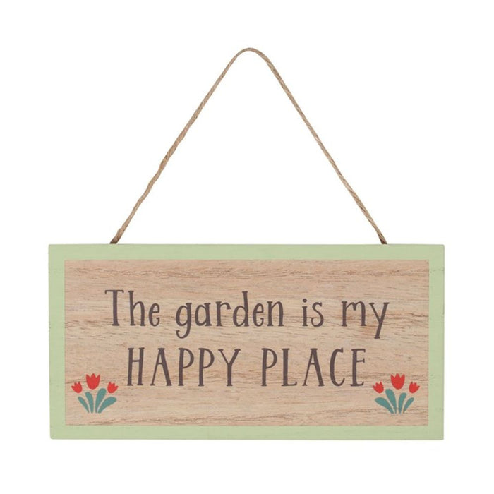 The Garden Is My Happy Place Hanging Sign - The Gift Cabin UK