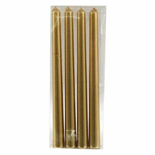 Set of 4 Gold Taper Candles - The Gift Cabin UK