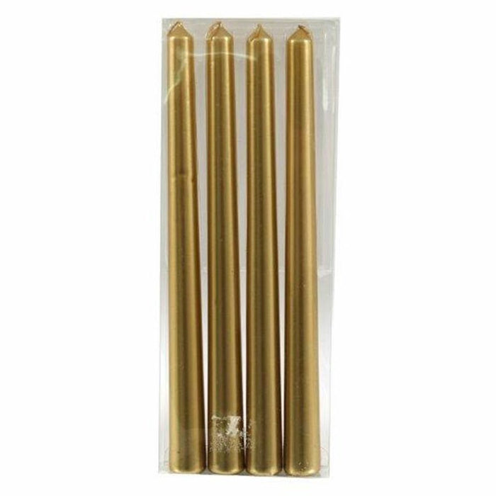 Set of 4 Gold Taper Candles - The Gift Cabin UK