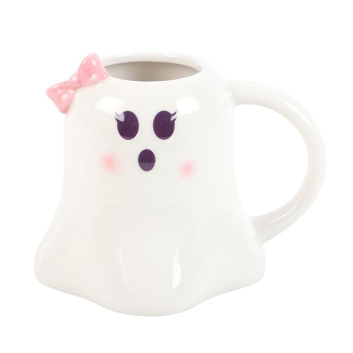 Mrs Boo Ghost Shaped Mug with Bow - The Gift Cabin UK