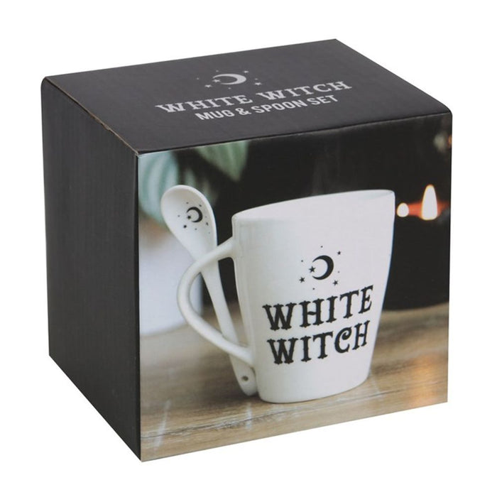 White Witch Mug and Spoon Set - The Gift Cabin UK