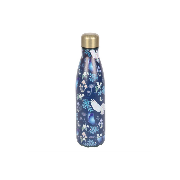 Night Flight Owl Print Metal Water Bottle - The Gift Cabin UK