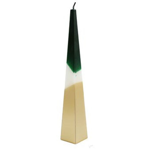 32cm Green and Gold Pyramid Candle - The Gift Cabin UK