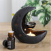 Black Crescent Moon Hanging Oil Burner - The Gift Cabin UK