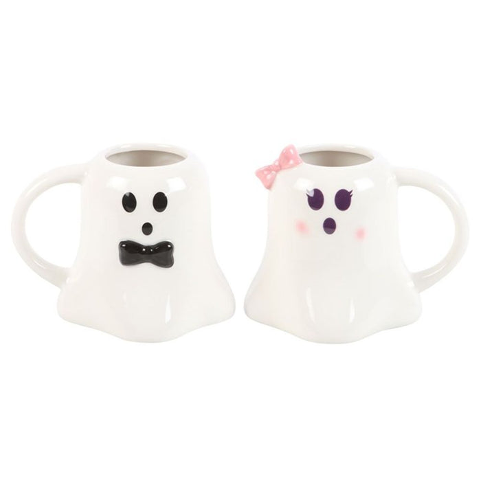 Mr and Mrs Boo Ghost Shaped Mug Set - The Gift Cabin UK