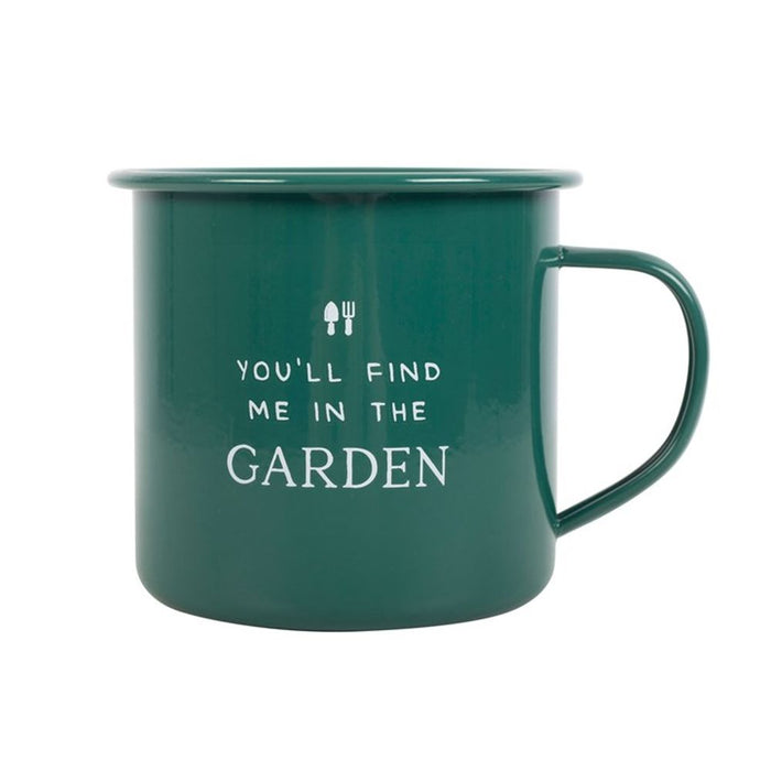 Find Me in the Garden Enamel Mug - The Gift Cabin UK