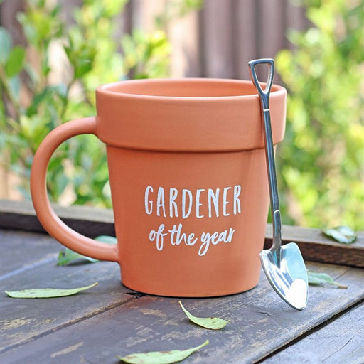 Gardener of the Year Pot Mug and Shovel Spoon - The Gift Cabin UK