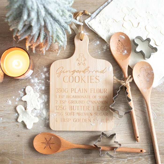 Gingerbread Cookies Bamboo Serving Board - The Gift Cabin UK