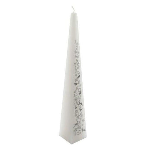 33cm White Christmas Advent Candle - The Gift Cabin UK