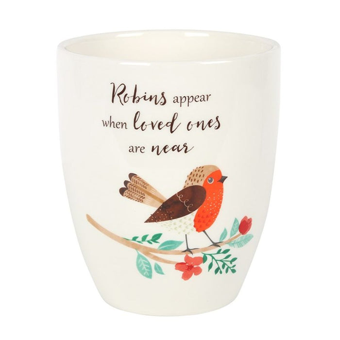 Winter Robin Ceramic Plant Pot - The Gift Cabin UK