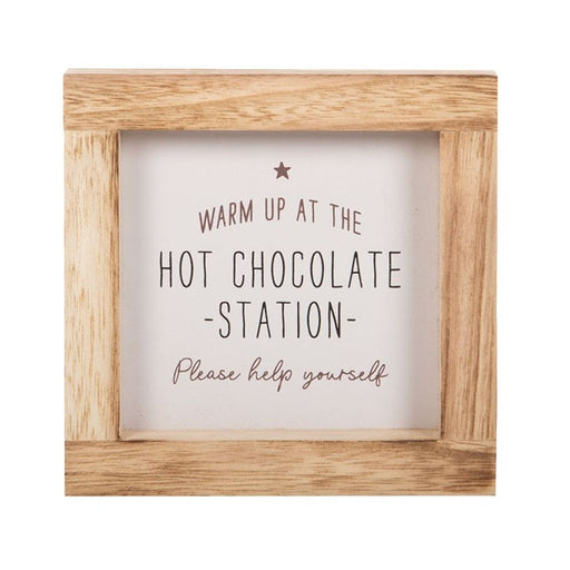 Hot Chocolate Station Wooden Sign - The Gift Cabin UK