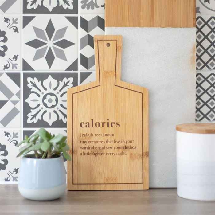 Calories Bamboo Serving Board - The Gift Cabin UK