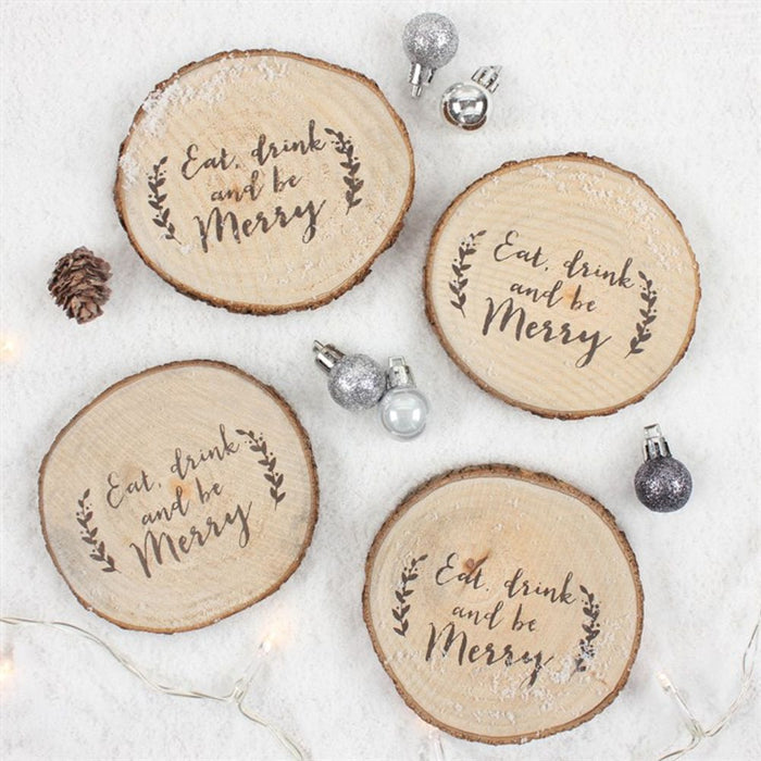 Set of 4 Printed Log Coasters - The Gift Cabin UK