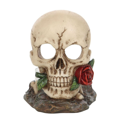 Skull Rose Tealight Holder - The Gift Cabin UK