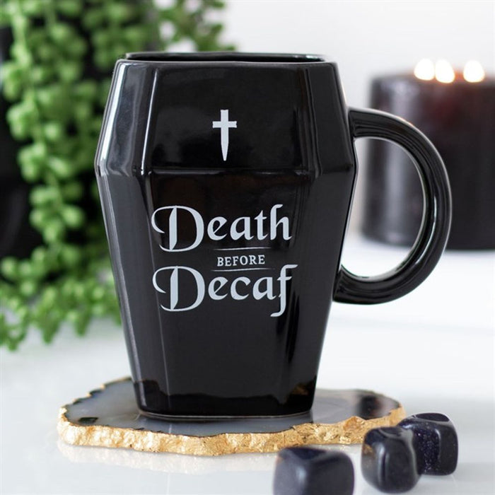 Death Before Decaf Coffin Mug - The Gift Cabin UK