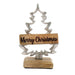 22cm Aluminium Christmas Tree on Wooden Base - The Gift Cabin UK