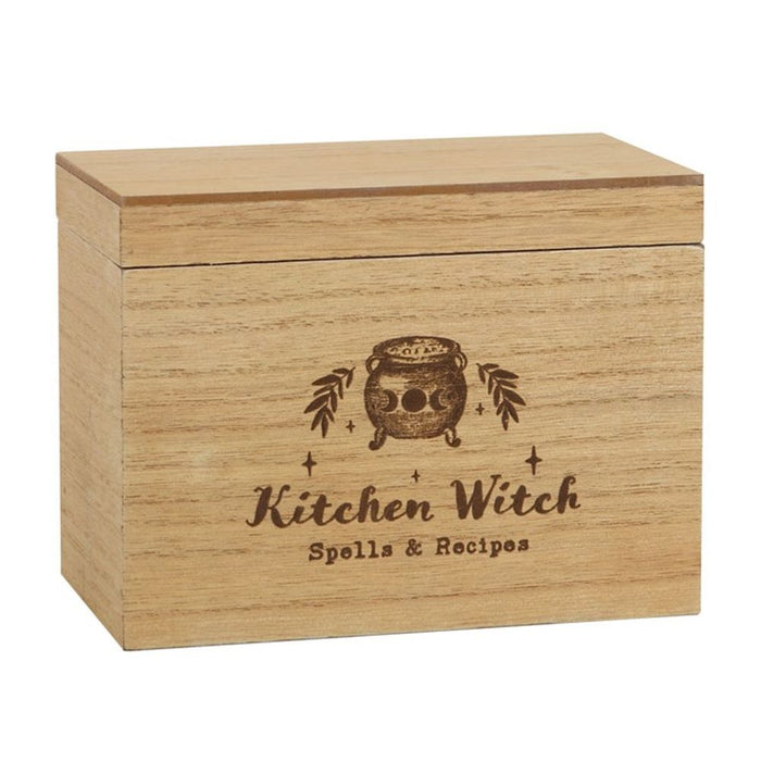 Kitchen Witch Wooden Recipe Box - The Gift Cabin UK