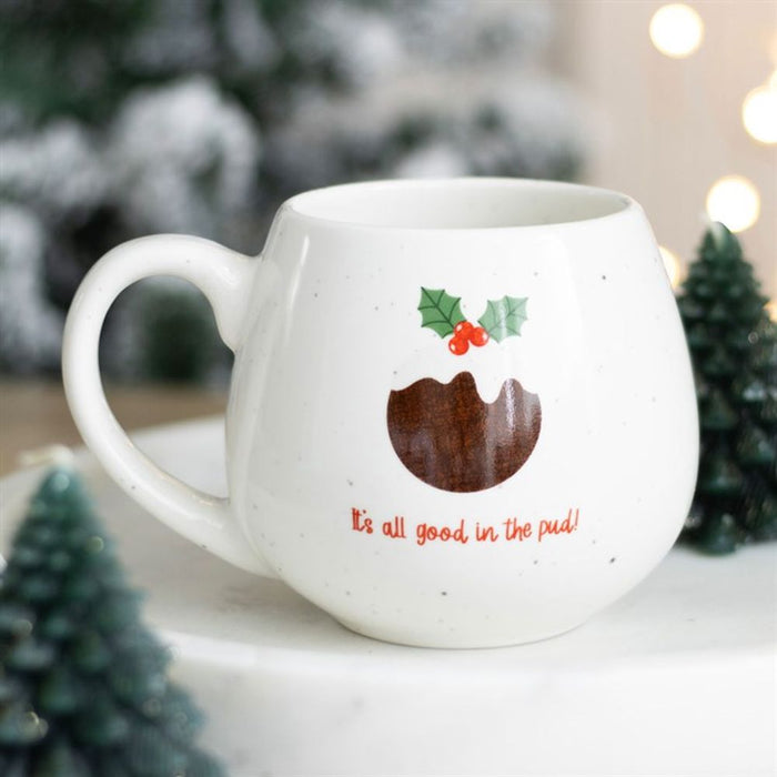 All Good in the Pud Rounded Christmas Mug - The Gift Cabin UK