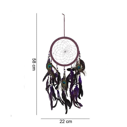 Purple Peacock Feather Dreamcatcher - The Gift Cabin UK