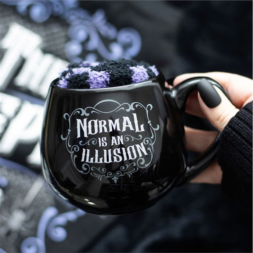 Normal is an Illusion Gothic Mug and Socks Set - The Gift Cabin UK