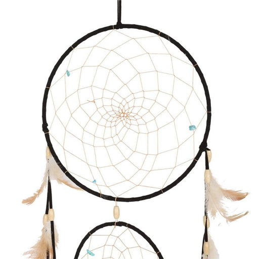 Black Triple Dreamcatcher with Feathers - The Gift Cabin UK