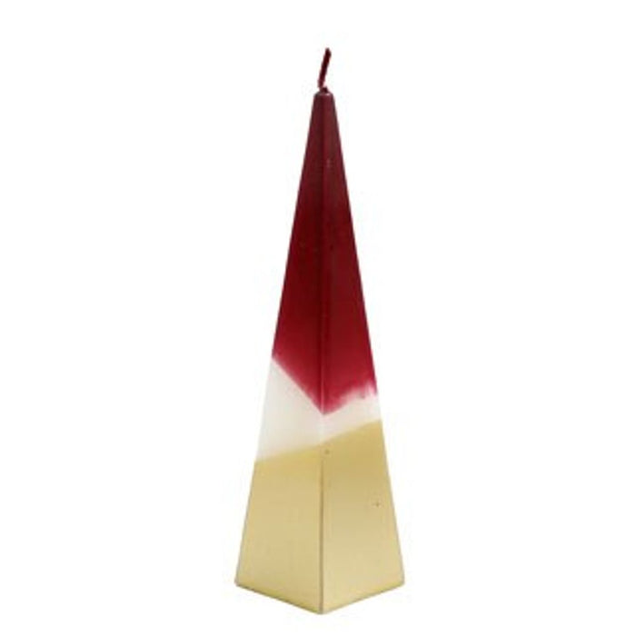 20cm Red and Gold Pyramid Candle - The Gift Cabin UK