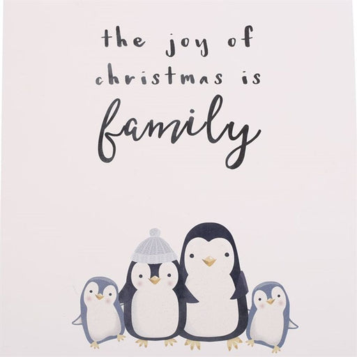 Joy of Christmas Penguin Family Hanging Sign - The Gift Cabin UK