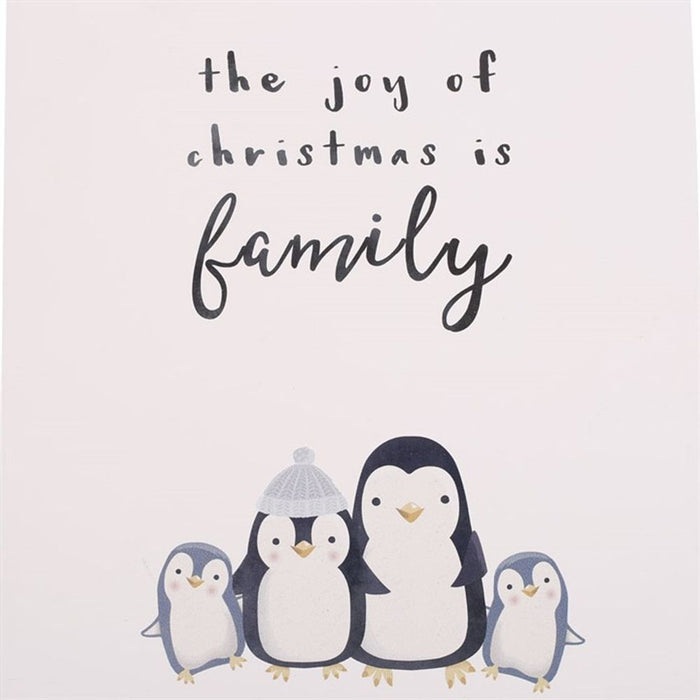 Joy of Christmas Penguin Family Hanging Sign - The Gift Cabin UK