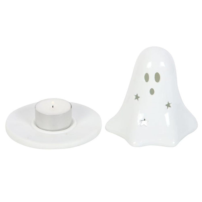 Ceramic Ghost Tealight and Incense Cone Holder - The Gift Cabin UK