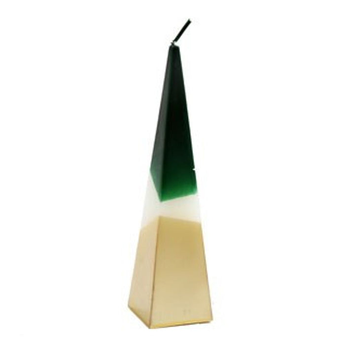 20cm Green and Gold Pyramid Candle - The Gift Cabin UK