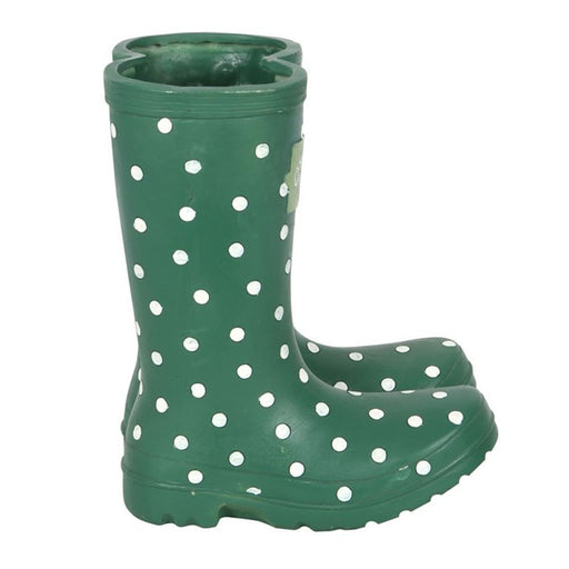 Dark Green Welly Boot Planter - The Gift Cabin UK