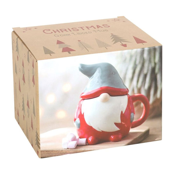 Red and Grey Gonk Lidded Mug - The Gift Cabin UK