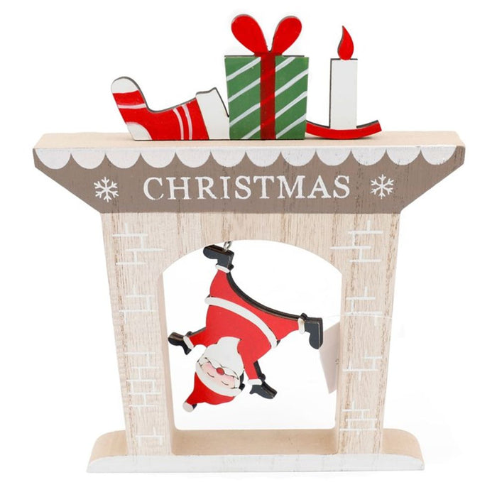 22cm Wooden Falling Santa Christmas Decoration - The Gift Cabin UK