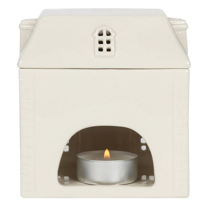 White Ceramic House Oil Burner - The Gift Cabin UK