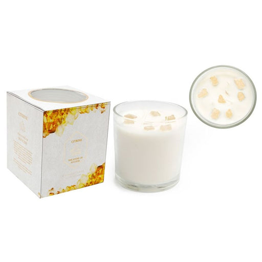 12cm Summer Garden Candle with Yellow Citrine Crystals - The Gift Cabin UK