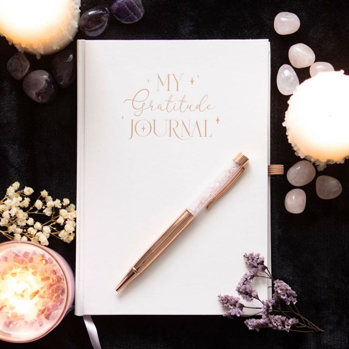 Gratitude Journal with Rose Quartz Pen - The Gift Cabin UK