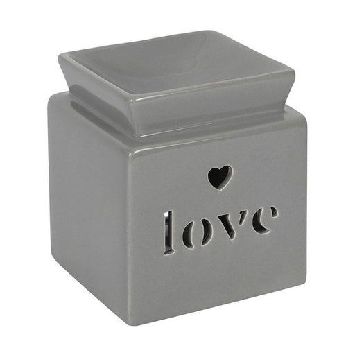 Grey Love Cut Out Oil Burner - The Gift Cabin UK